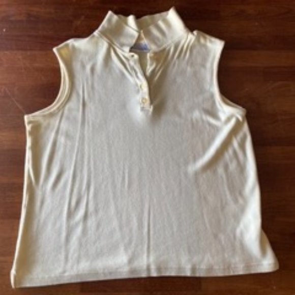 Basic Editions Yellow Tank with Collar and Small Button Up - Picture 1 of 6